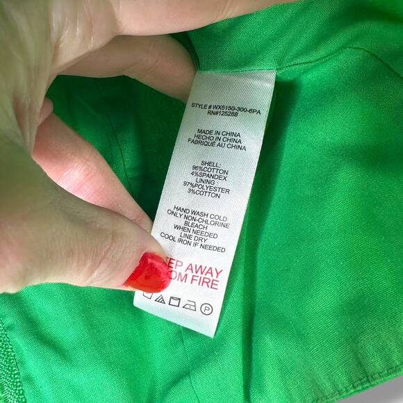 Jason Wu Green Bustier Corset Cropped Puff Sleeve Cotton Square Neck Top XS - Picture 5 of 5